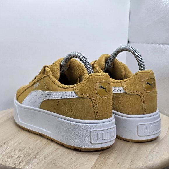 Womens Size 7.5 - PUMA SUEDE MAYU Platform Sneakers Yellow/White - Picture 7 of 9